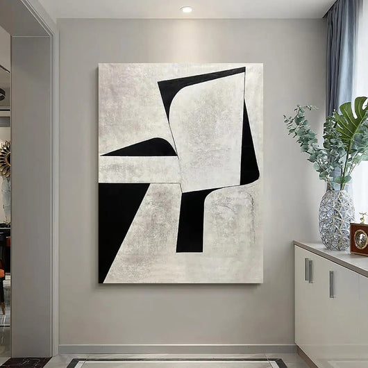 Cuadro Abstracto Moderno Minimalista - Pintura al Óleo Artesanal sin Marco