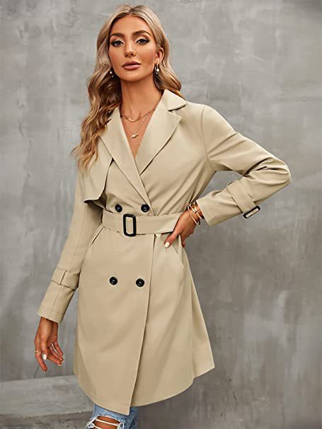 Abrigo Elegante Doble Fila Ajustado para Mujer - Image 22