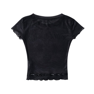 Playera Corta Diseño Americano con Estampado de Gato para Mujer - Image 5