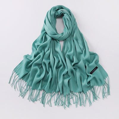 Bufanda Larga de Cashmira Suave - Color Liso para Otoño e Invierno - Image 26