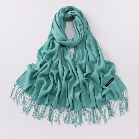 Bufanda Larga de Cashmira Suave - Color Liso para Otoño e Invierno - Image 26
