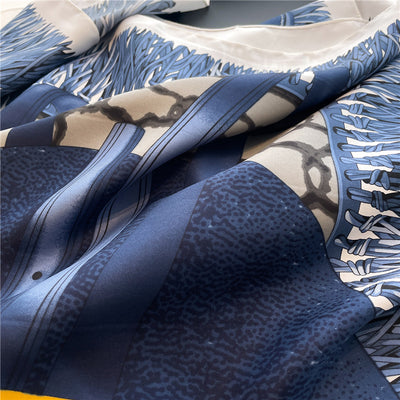 Pañuelo de Seda Lujo Bloques de Color Estampado Twill Grande - Image 11