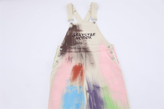 Pantalón Denim con Tirantes y Diseño Graffiti para Hombre - Image 18