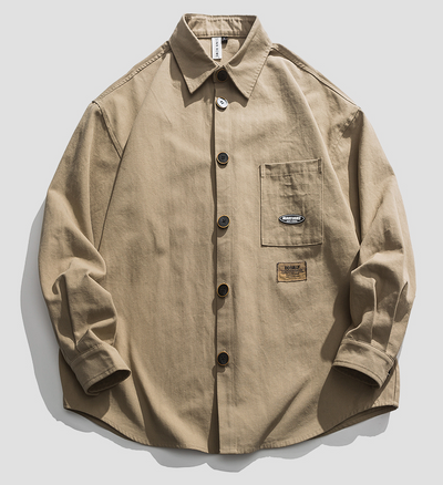 Camisa de Trabajo Retro Oversize - Manga Larga Versátil - Image 7