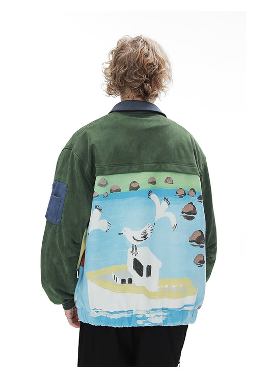 Chaqueta de Gamuza Estilo Retro Patchwork para Hombre - Image 11