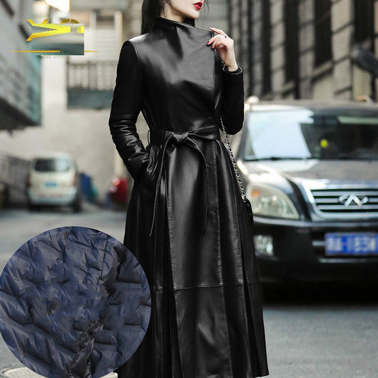 Chaqueta Acolchada de Cuero con Cintura Ajustable para Mujer - Image 15