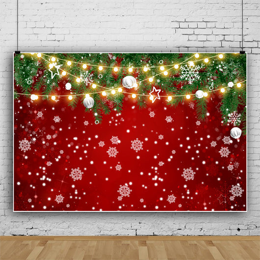 Fondo Navideño Rojo con Copos de Nieve para Fotografía y Video - Image 3