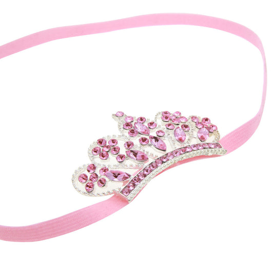 Diadema Elástica Fina con Corona de Cristales para Bebé - Image 13