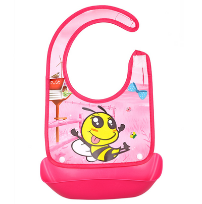 Babero infantil impermeable con bolsillo coleccionable de silicona - Image 17