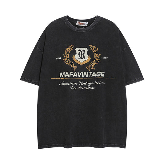 Camiseta Punk con Estampado de Letras para Hombre