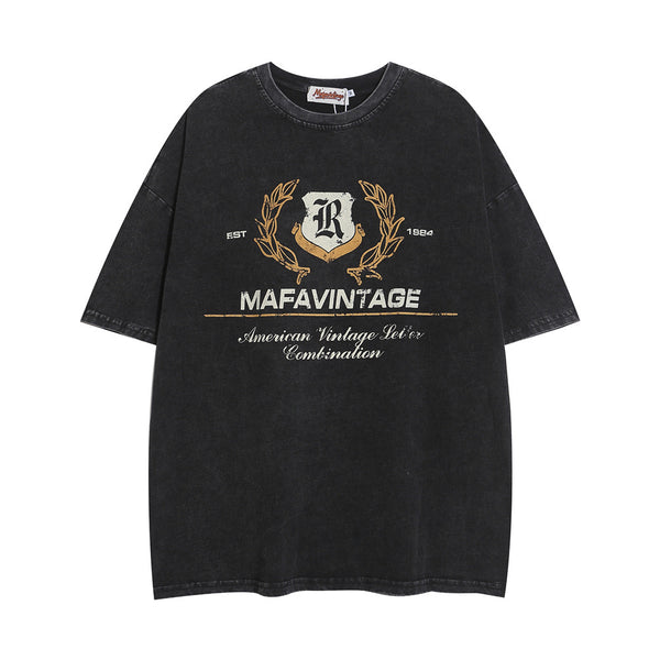 Camiseta Punk con Estampado de Letras para Hombre