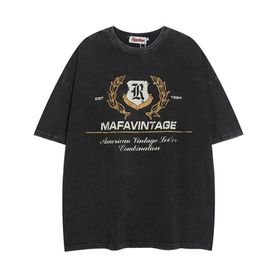 Camiseta Punk con Estampado de Letras para Hombre