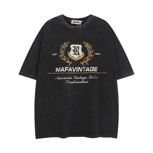 Camiseta Punk con Estampado de Letras para Hombre