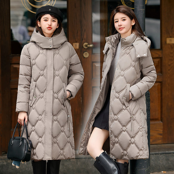 Abrigo Acolchado de Algodón Desmontable para Mujer - Largo Invierno