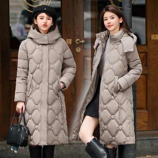 Abrigo Acolchado de Algodón Desmontable para Mujer - Largo Invierno