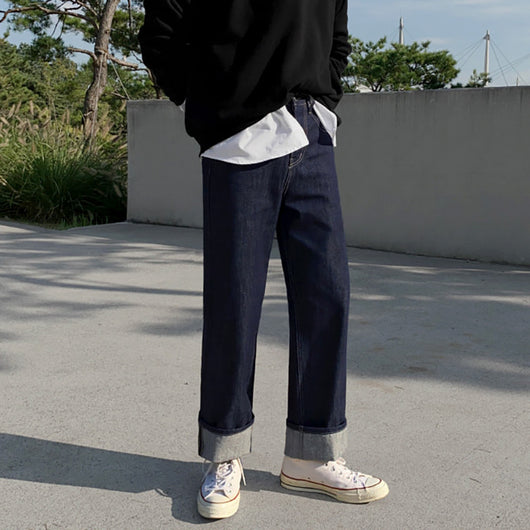Jeans Rectos Holgados Trendy para Hombre - Image 3