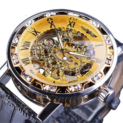 Reloj Mecánico Clásico con Cristales Brillantes y Diseño Hueco - Image 5