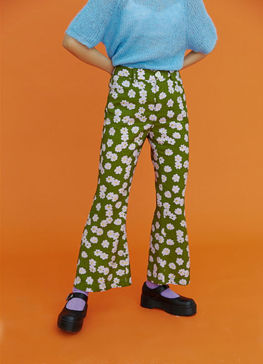 Pantalones Acampanados Retro Cintura Alta con Estampado Floral Primavera - Image 3