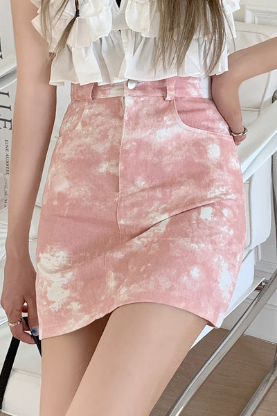 Falda Tie-dye Cintura Alta Diseño A-line con Temperamento - Image 11