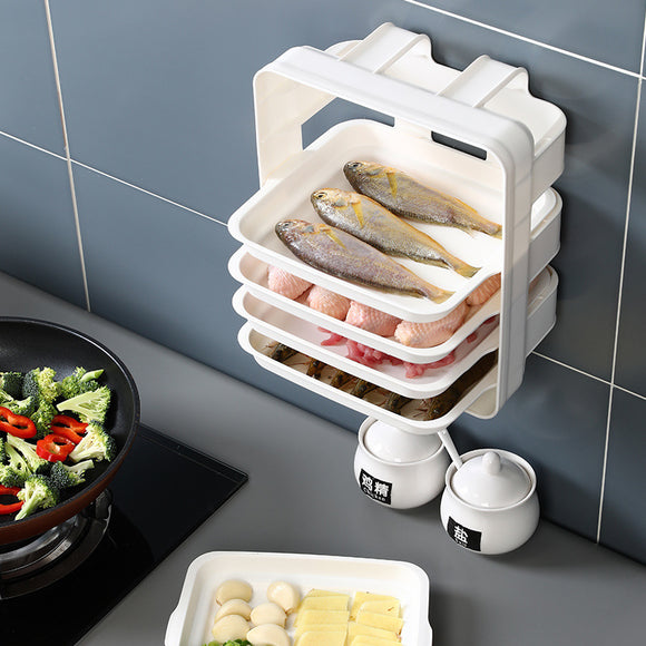 Repisa Flotante de Cocina Montada en Pared - Organizador Multifuncional