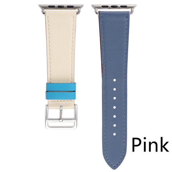 Correa de Reloj de Cuero Bicolor Elegante y Versátil - Image 3