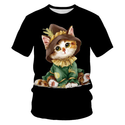 Playera Hombre Estampado Gatos 3D Impresión Digital - Image 12