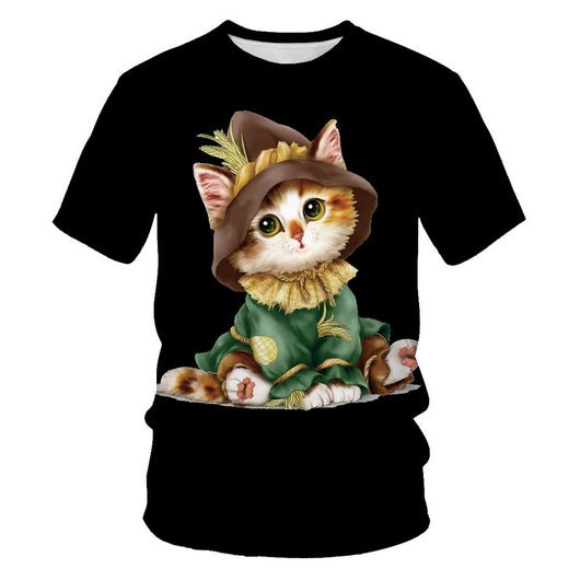 Playera Hombre Estampado Gatos 3D Impresión Digital - Image 12