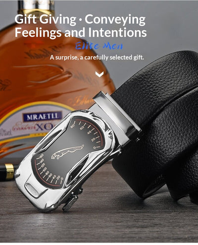 Cinturón de Cuero Ancho para Hombre con Hebilla Automática - Image 9