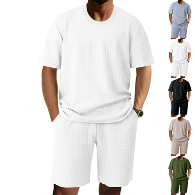 Conjunto Retro Casual para Hombre - Camiseta Cuello Redondo Manga Corta - Image 12