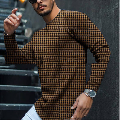 Camisa Hombre Cuello Redondo con Rayas en Dobladillo - Image 6