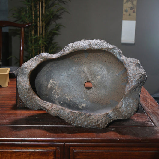 Maceta Decorativa Luna de Piedra Púrpura para Mesa - Image 4