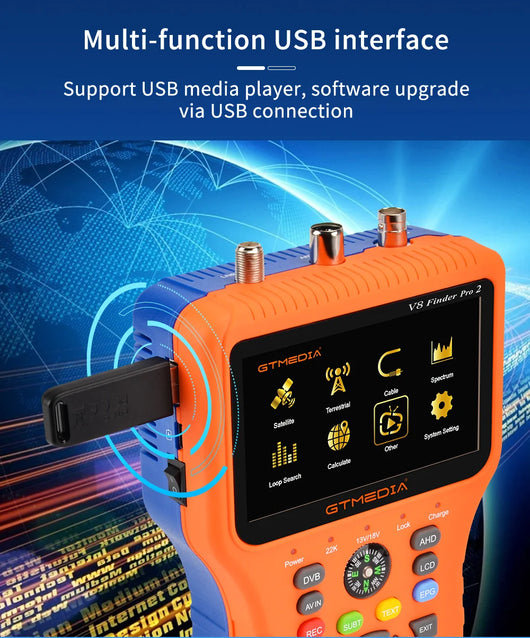 Buscador de Satélite V8 Finder Pro2 - Medidor DVB-S2/S2X/S2ST2/TC - Image 8