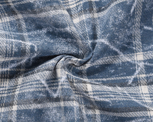 Camisa Cuadros Tie-Dye Desgastada con Bolsillos Laterales para Primavera y Otoño - Image 5