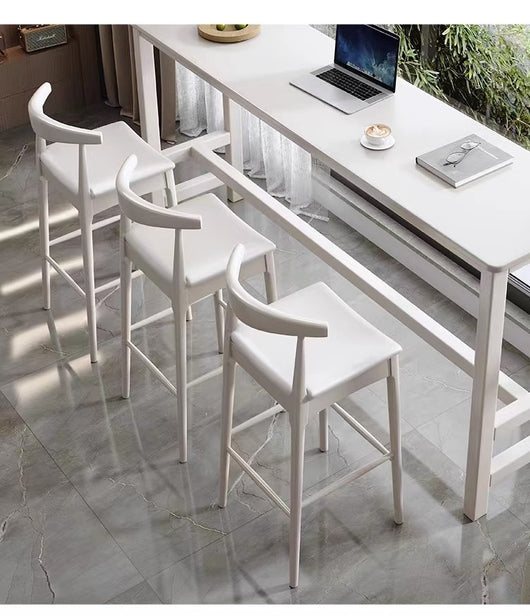 Taburete Minimalista Nórdico en Madera Maciza con Detalles en Cuerno - Image 17