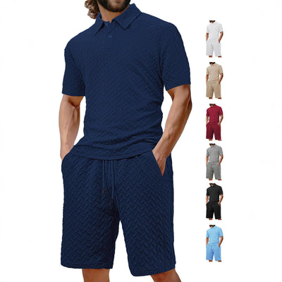 Camisa Casual de Manga Corta con Solapa para Hombre - Conjunto Versátil de Verano - Image 3