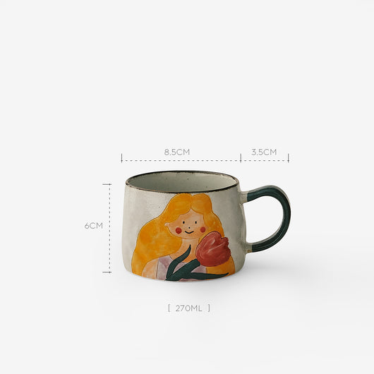 Taza de Cerámica Pintada a Mano con Pareja Tomando Agua - Regalo Romántico - Image 6