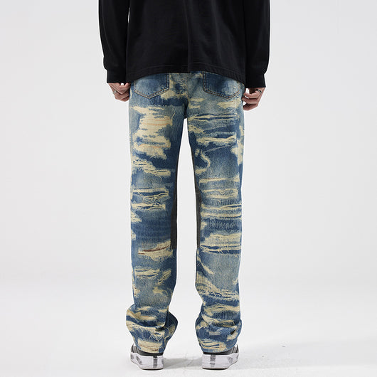 Pantalones Vaqueros Rectos Estampados con Estilo Urbano - Image 3