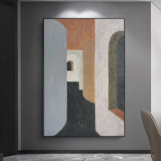 Cuadro Abstracto Moderno en Óleo - Arte Textural para Sala de Estar