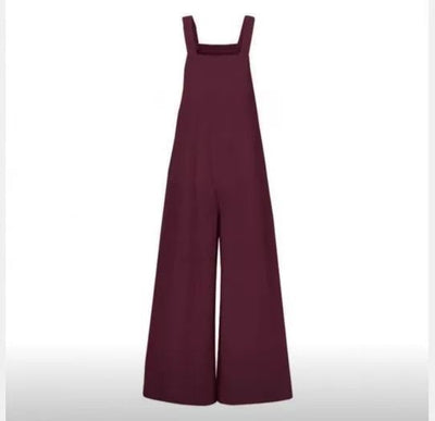 Jumpsuit Ancho de Algodón y Lino con Tirantes Ajustables - Image 12