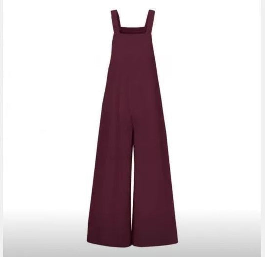 Jumpsuit Ancho de Algodón y Lino con Tirantes Ajustables - Image 12