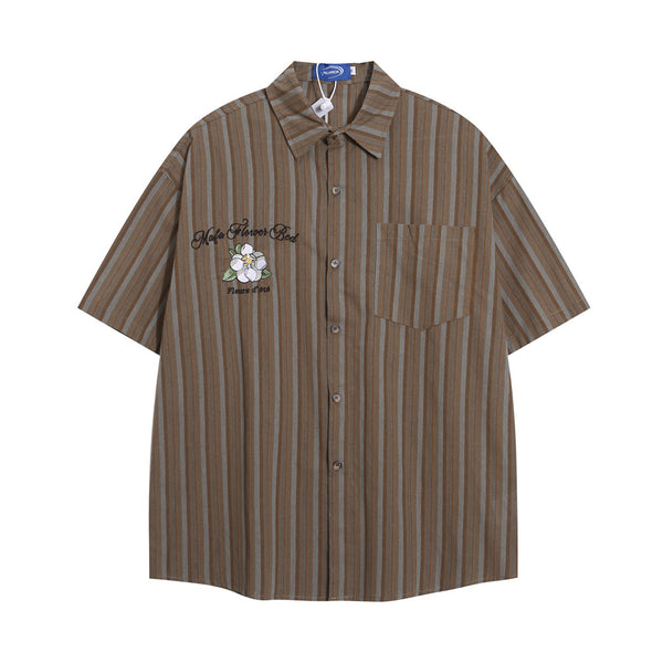 Camisa Suelta de Rayas Verticales para Hombre