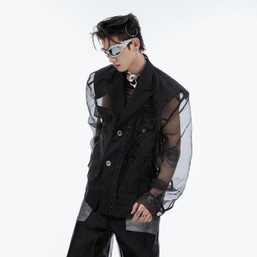 Cardigan Transparente High Sense para Hombre - Image 2