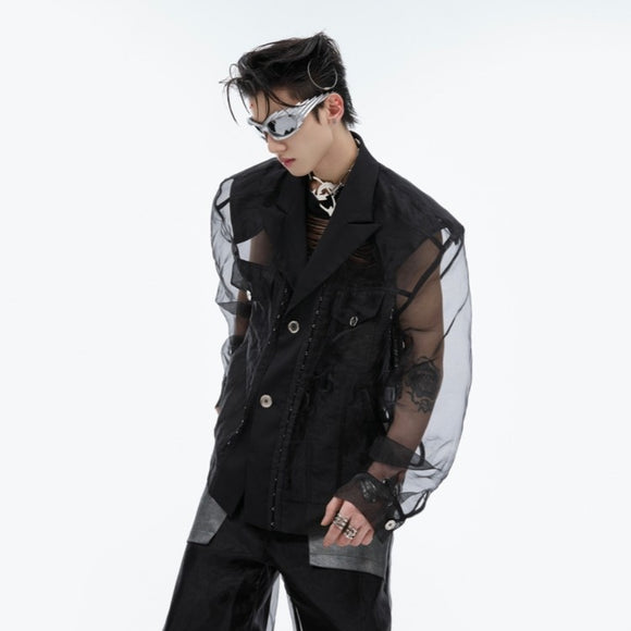 Cardigan Transparente High Sense para Hombre