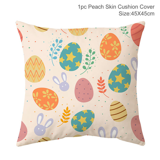 Funda de Almohada Pascual con Foto de Conejo y Bandera Decorativa - Image 28