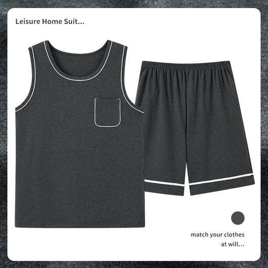 Pijama Masculino de Algodón Transpirable Absorbente de Humedad - Image 13