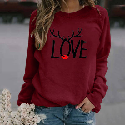 Suéter Navideño Estampado Cuello Redondo Manga Larga para Mujer - Image 3