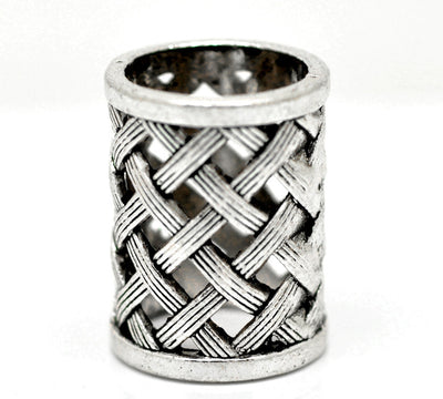 Cuentas Plata Antigua con Agujero Grande - Diseño Hueco Tallado - Image 8