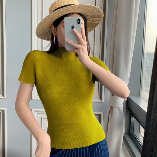 Blusa Elegante de Gasa con Cuello Medio - Top Sofisticado para Mujer - Image 16