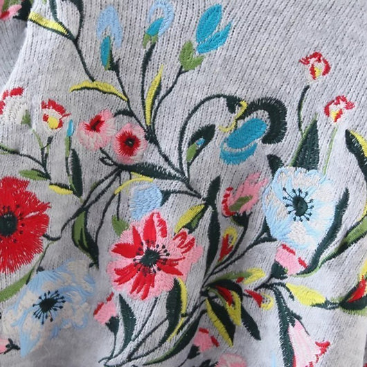Blusa Bordada de Flores con Acabado Industrial - Image 7