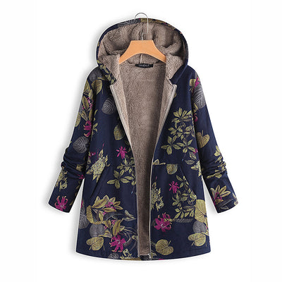 Sudadera Impresa de Algodón y Lino con Capucha - Abrigo Cálido y Suave - Image 7